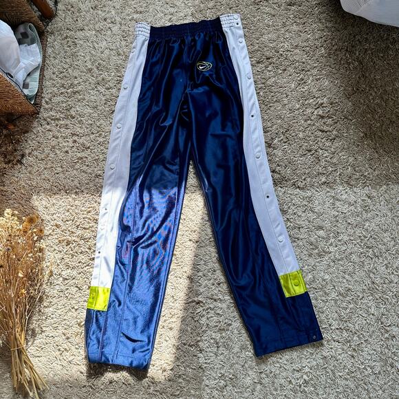 Vintage 90s Nike Navy Track Pants Snap Button Mens Size M - Picture 2 of 16